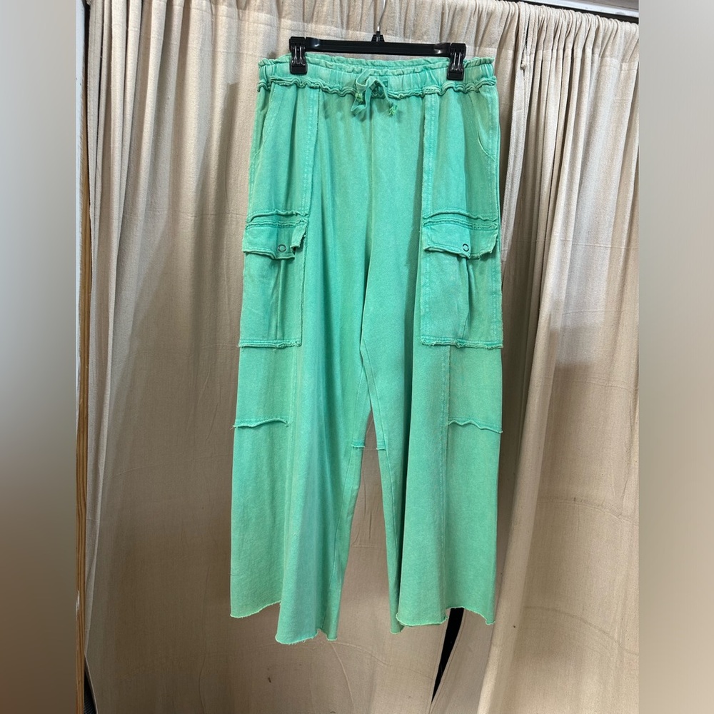 NEW Easle LA Mineral Wash Knit Cargo Pants